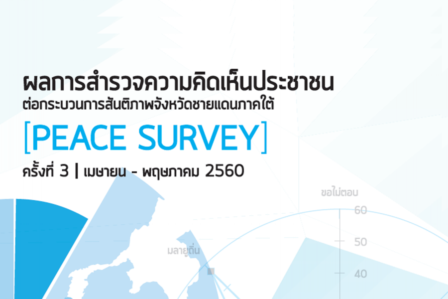 ผลการสำรวจความคิดเห็นประชาชนต่อกระบวนการสันติภาพจังหวัดชายแดนภาคใต้ (Peace Survey) ครั้งที่ 3 เมษายน - พฤษภาคม 2560